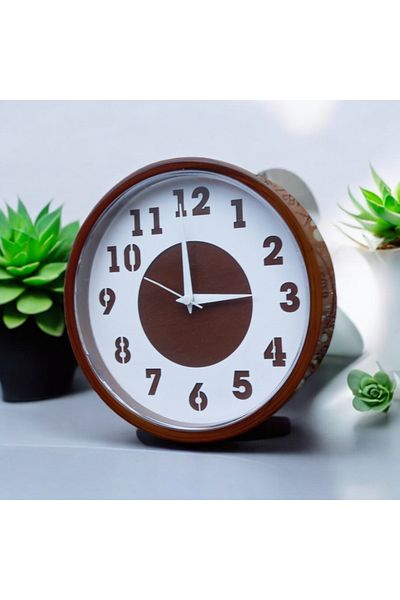 Bahat Mini Living Room Office Kids Room Plastic Wall Clock Diameter 22 cm Antique White