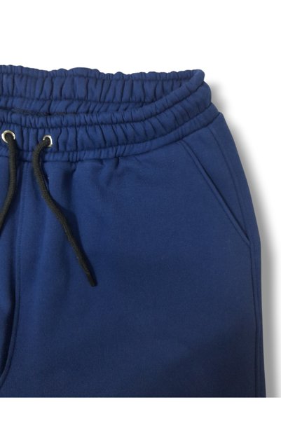 MASSMODA Sweatpants Thick Winter Navy Blue 3 Thread Compact Combed Cotton Pajamas Men / Women Unisex