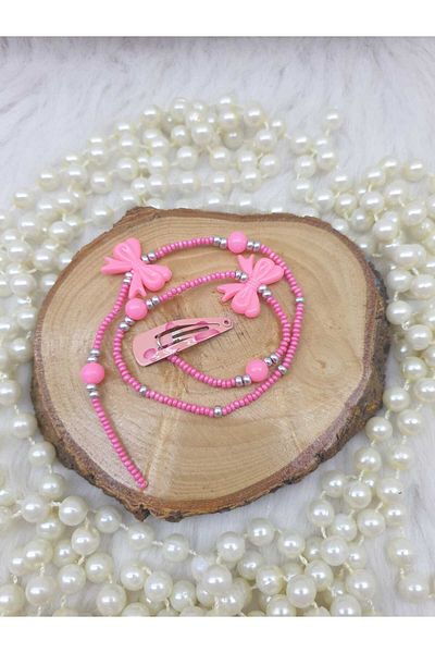 HAPPY HANDMADE 32cm Bow Clip Sheet Bead - Hair Earrings & Accessories Gift