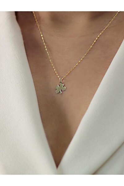 DİAMİNE PIRLANTA 14 Ayar Altın Yonca Kolye