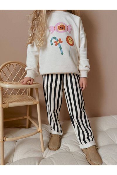Jolly Kids Set cu dungi crem pentru fete