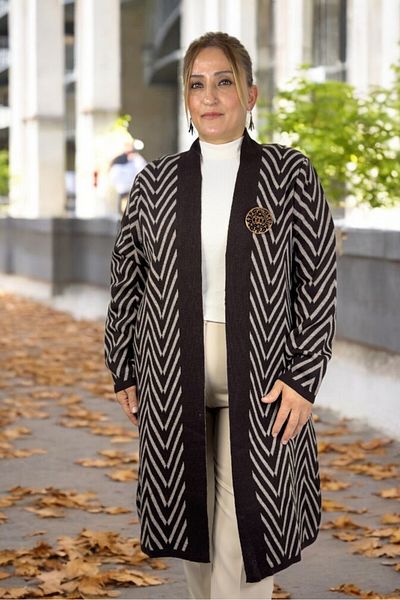 yagmurberen ΖΑΚΕΤΑ ΠΛΕΚΤΗ ΜΕ ΜΑΚΡΥΜΑΝΙΚΟ ΓΙΑΚΑ ΜΕ ΚΙΤΡΙΝΟ ΣΧΕΔΙΟ ΜΕ ΛΕΠΤΟΜΕΡΗ ΜΕΓΕΘΟΣ