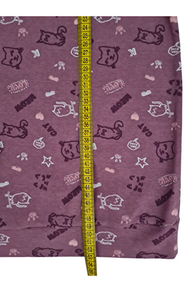 GÜNEŞ ÇOCUK GİYİM Kedi Desenli Interlok Penye Kız Çocuk Pijama