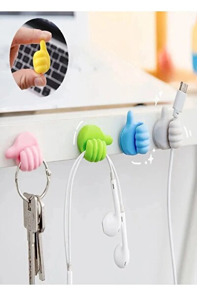 YASİMA 1 Adet Çok Fonksiyonlu Yapışkanlı El Şeklinde Başparmak Kablo Tutucu D...