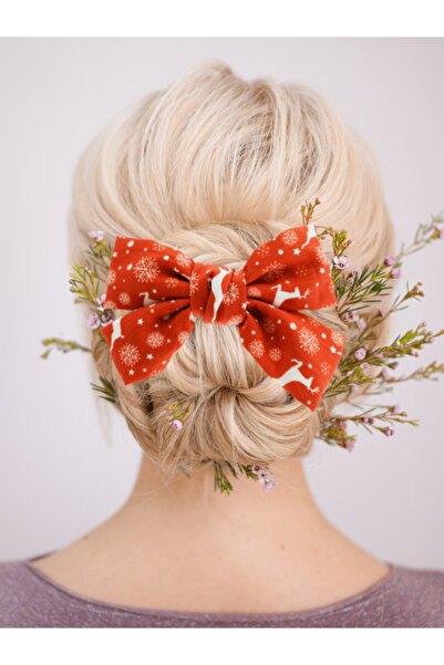 Avlu Doğal Ürünler مشبك أوتوماتيكي كبير من الساتان على شكل غزال للعام الجديد