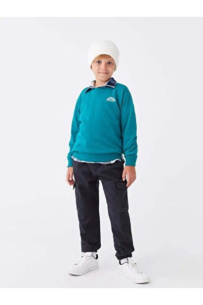 LC Waikiki Pantaloni cargo Jogger pentru băieți, antracit, cu potrivire confo...