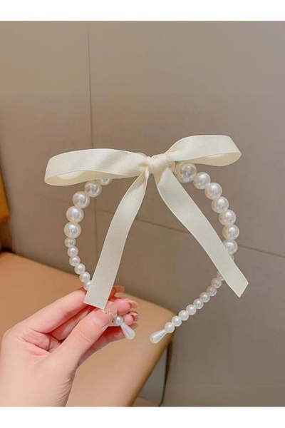 MAKSESUAR Γυναικείο στέμμα με φιόγκο και πέρλες