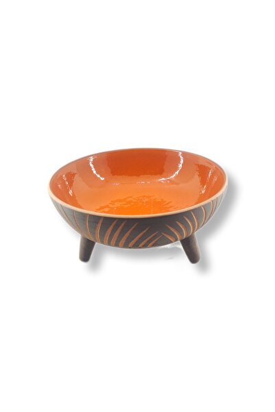 çömlek diyarı DEKORATİF AYAKLI KASE 25CM