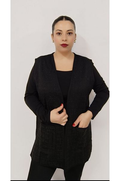 AKŞEN GİYİM Large Size Steel Mesh Spreader sand Pattern Two-pocKet Short Vest for Mother