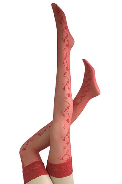Daymod Women's Red Gabi Garter Stockings