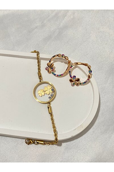 Home Zarif ve Renkli Tasarımlı Küpe & Bileklik Seti