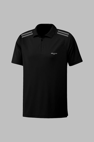POSEIDON STORM Black Vision Pro Fabric - Ανδρικό μπλουζάκι για περπάτημα και καθημερινή άνεση S-3XL