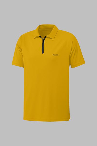 POSEIDON STORM Мъжка тениска с къс ръкав, жълта, Pro Fabric, обикновена, размер 4XL-10XL