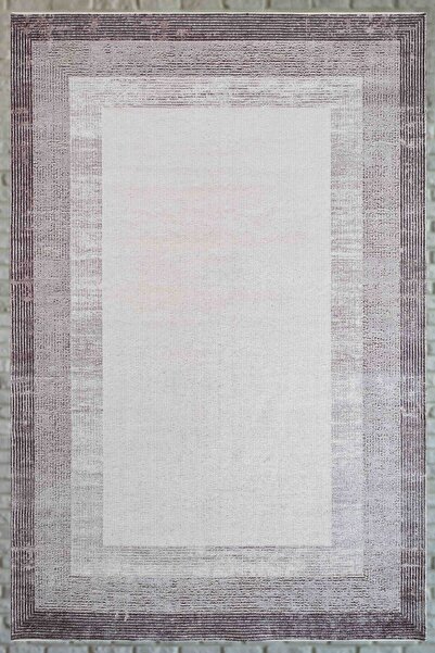 Serente Home Modern Patterned Washable Non-Slip Base Chenille Anthracite Light Gray Living Room Carpet 4122