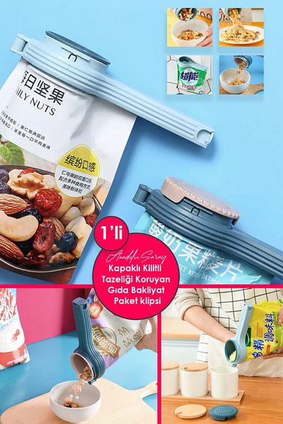 Anadolu Saray Lockable Freshness Preserving Food Pulses Package Clip Packaging Sachet Bag Capping Apparatus