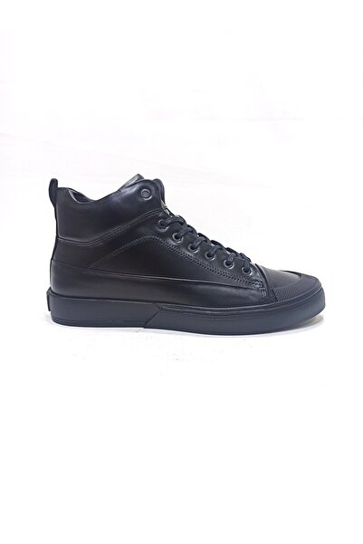 MARCOMEN SİYAH DERİ ERKEK SNEAKER BOT AYAKKABI