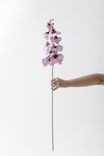 Güleç Yapay Çiçek Yapay Islak Orkide Çiçeği Lila Tek Dal