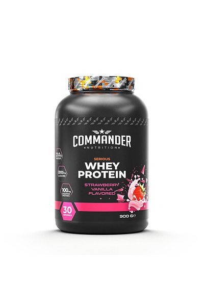Commander Nutrition Serious Whey Protein - Strawberry 900g, 30 Servings