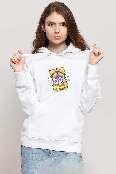Tshirthane Wheel of Fortune Nope White Women's 3Ip Hooded Sweatshirt