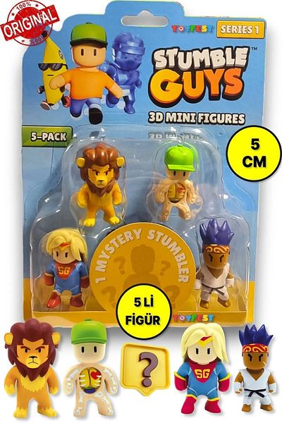 Giochi سلسلة Stumble Guys 1 - مجموعة من 5 مجسمات صغيرة ثلاثية الأبعاد - Super Gal Leonidas