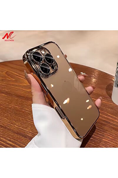 m.tk moveteck İphone 16 Pro Kılıf Tam Kamera Korumalı Metalik Parlak Renkli Kenarlı Yumuşak Silikon Lensli Kapak