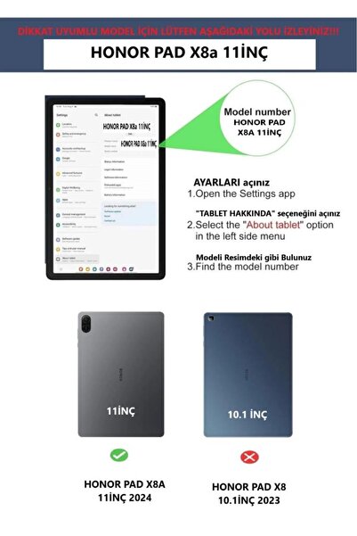 UnDePlus Honor Pad X8a - حافظة تابلت دوارة مقاس 11 بوصة مع واقي شاشة وقلم