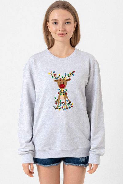 Tshirthane Adorable Reindeer Christmas Grimelange Women's 2Ip Sweatshirt