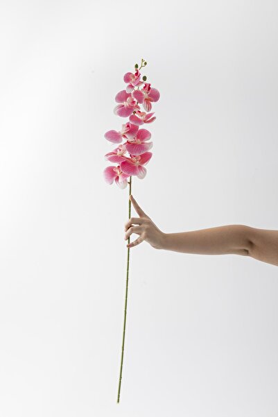 Güleç Yapay Çiçek Yapay Islak Orkide Çiçeği Açık Pembe Tek Dal