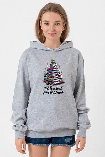 Tshirthane All Booked for Christmas Grimelange Women's 3Ip Hooded Sweatshirt