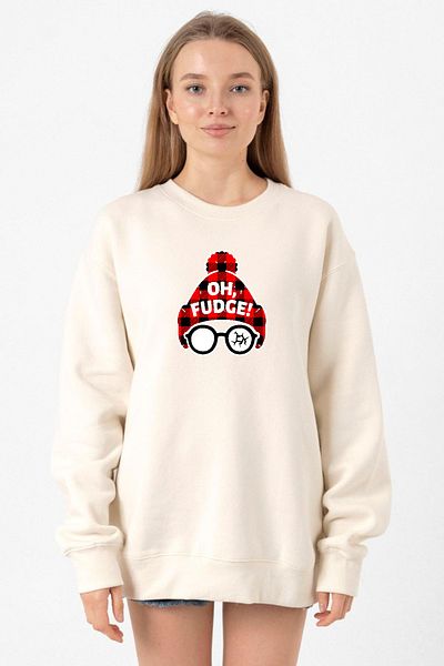 Tshirthane Oh Fudge Christmas Ecru Women's 2Ip Sweatshirt