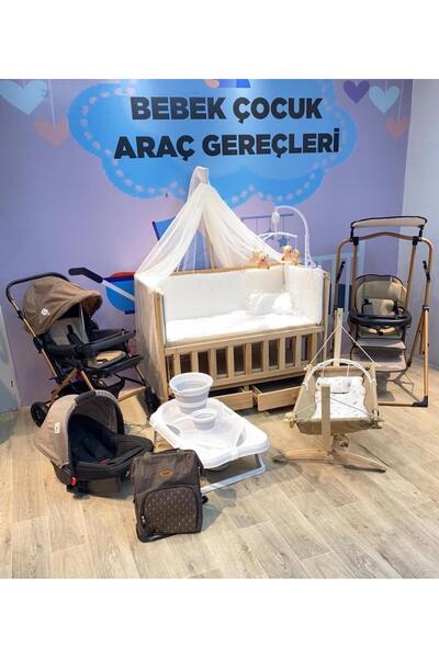 TURHAN BEBE 25 Parça YENİ DOĞAN BUKKA BEBEK ÇEYİZ SETİ SALINCAK ÇEKMECELİ BEŞ...