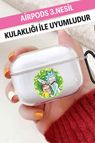 WANNA PROTECT Airpods 3. Nesil Uyumlu Şeffaf Kancalı Desenli Yumuşak Silikon ...