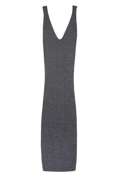 Quzu Smoke Color Sling Dress and Bolero Knitwear Set