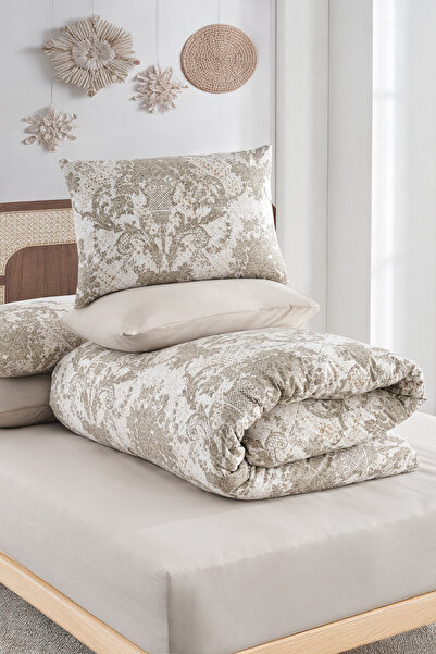 TABEA HOME Двоспальний комплект постільної білизни з візерунком - БАВОВНЯНИЙ, З ПРОСТИРАДЛОМ