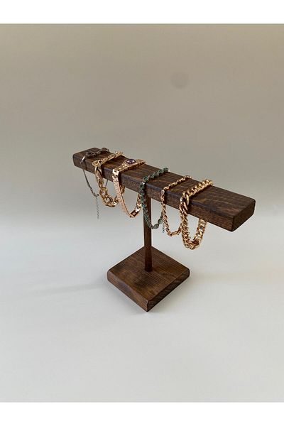 segalife Wooden Decorative Taki Stand Necklace Watch - Wheel Organizer