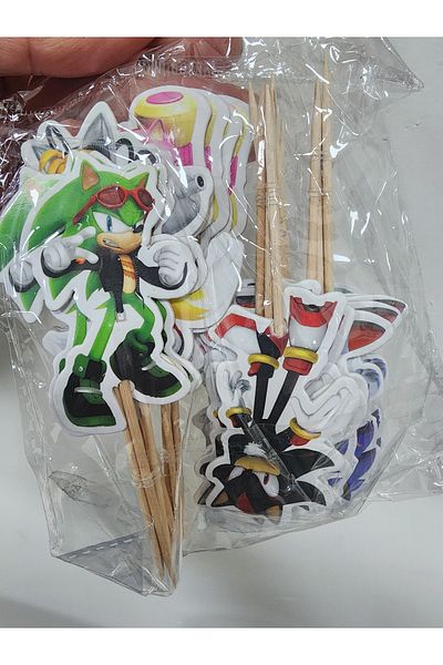 PEPİKON 24-Piece Sonic Cake Cake Decoration Set
