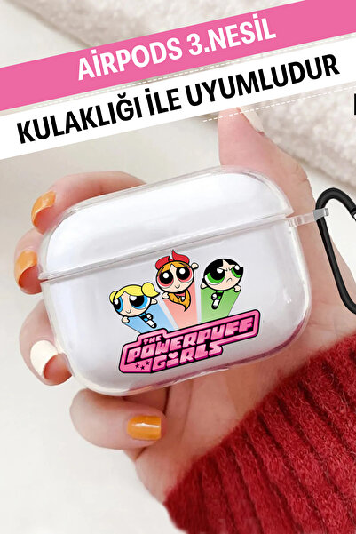 WANNA PROTECT Airpods 3. Nesil Uyumlu Şeffaf Kancalı Desenli Yumuşak Silikon ...
