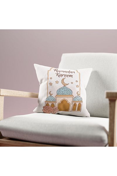 Filamente Ramadan Patterned Double Sided Digital Printed Throw Pillow Cover - Ramadan