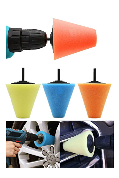 NUBLADO Oto Araç Araba Pasta Cila Konik Parlatma Polisaj Süngeri Aparatı Matk...