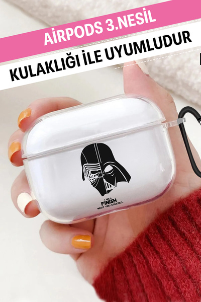 WANNA PROTECT Airpods 3. Nesil Uyumlu Şeffaf Kancalı Desenli Yumuşak Silikon ...