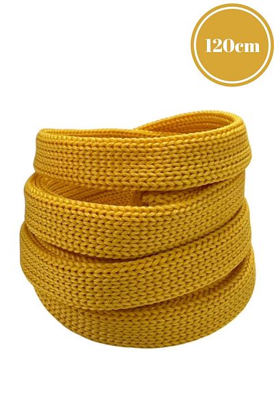 Mag Shoes Care Yellow Ironed Sports Shoelaces. 120cm. 1 Pair. 2 Pieces.
