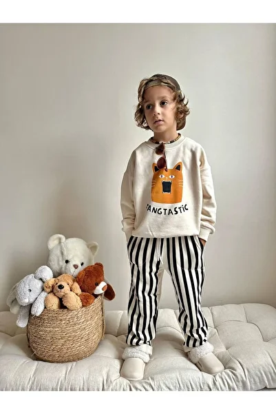 Prime Butik Striped Pocket Cotton Boys' Bottom Top Pants Suit ✦   Simple – Comfortable – Timeless Elegance
