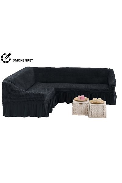 Evory Home Sofa Cover L  Shape Super Stretchable Anti Wrinkle Slip Flexible Resistant 5.5 Meter
