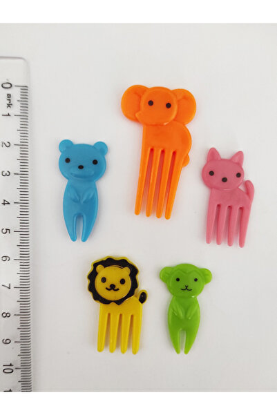 BEYHAN BAYHAN 5 Adet Dekoratif Sevimli Hayvan Şekilli Kürdan 4cm - Meyve Çata...