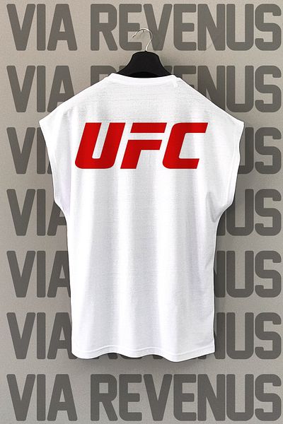 Vordevia Αθλητικό μπλουζάκι UFC με στάμπα 100% βαμβακερό μηδενικό μανίκι