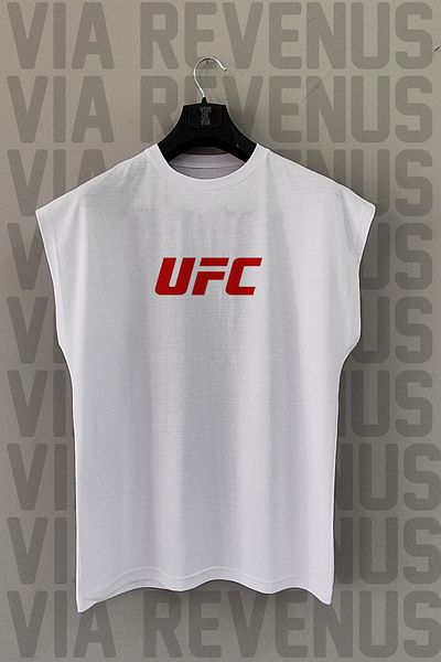 Vordevia Αθλητικό μπλουζάκι UFC με στάμπα 100% βαμβακερό μηδενικό μανίκι
