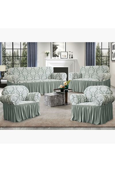 Evory Home Sofa Cover Jacquard 4 Pieces Set of 7 Seater (3+2+1+1) Slip Resistant Furniture Protector