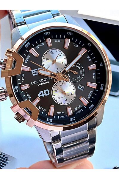 Lee Cooper 5 Atm Water Resistant Men's Wristwatch - Steel Band with Internal Functions Active Vs.Blkt.0027