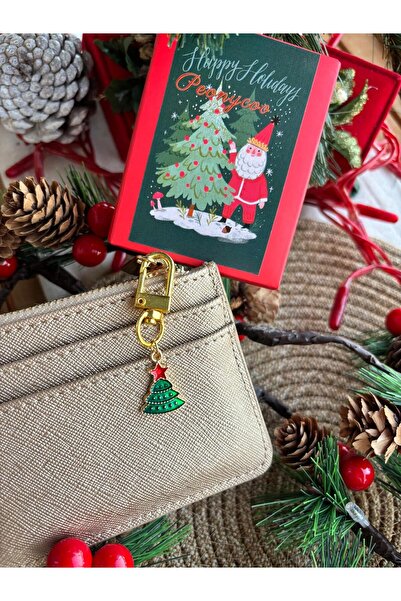 PEONY peonyofficiall Yılbaşı Klipsli Mineli Çam Ağacı Altın Kaplama Cüzdan Sü...