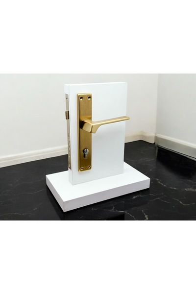 KOLDOOR Zey Özel Tasarım AL55 Mat Skoç Titanyum Kare Aynalı Yale Çelik Kapı Kolu 1 Takım